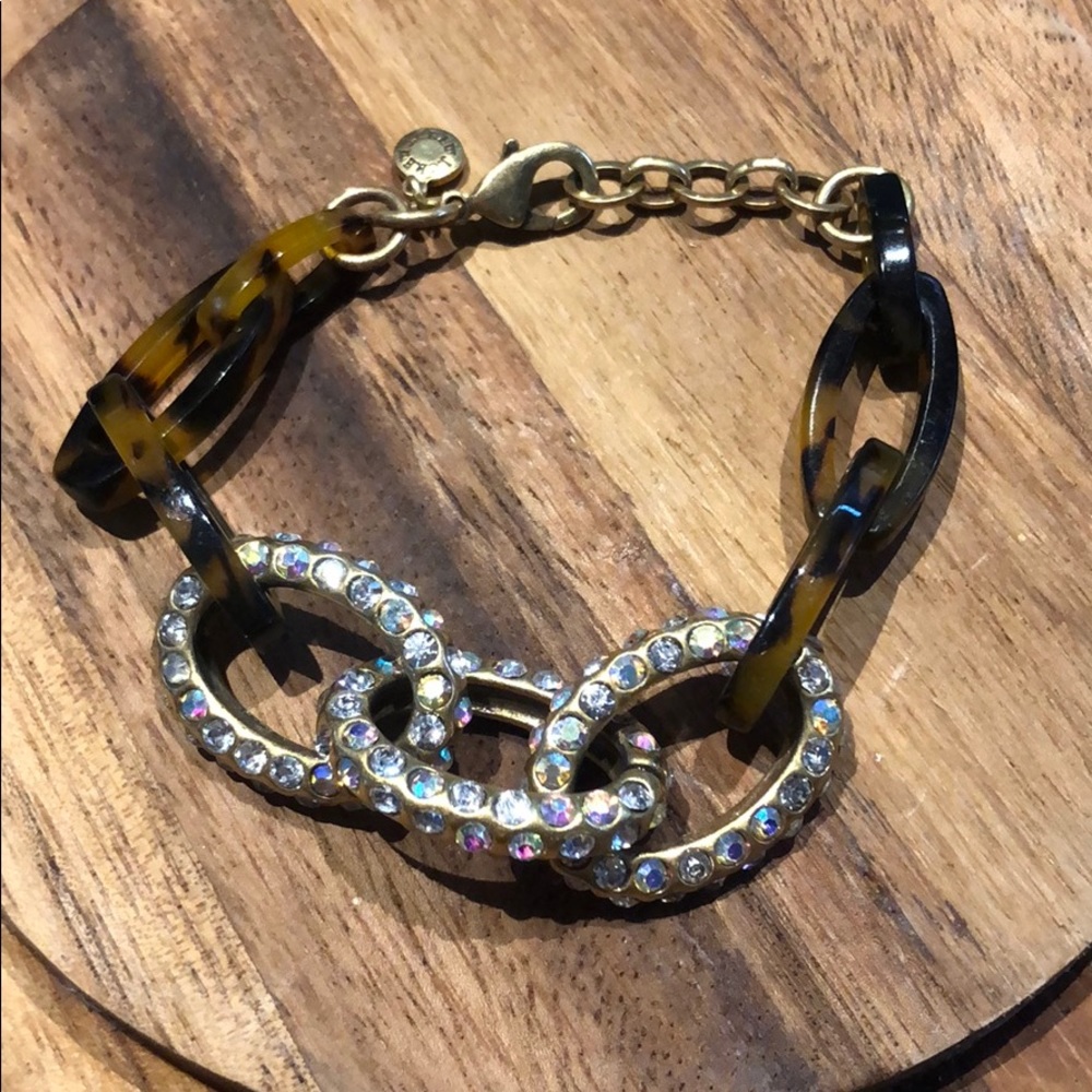 Tortoise and gold gem bracelet